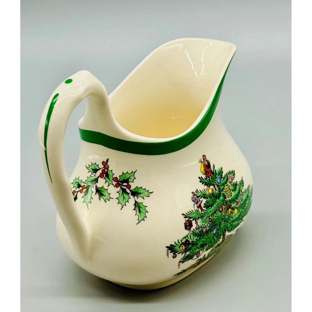 Spode Christmas Tree Creamer Lidded Sugar Bowl Set S3324 England Boxed